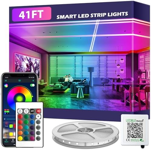 41FT Led Strip Lights, Long Smart Led Light Strips Music Sync 5050 RGB Color by LETIANPAI