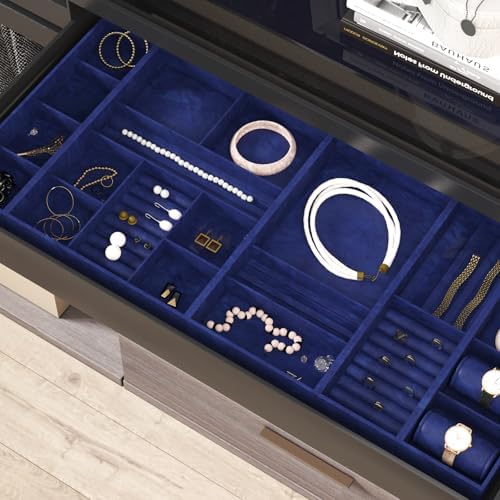 CHIHUT Blue Velvet Drawer Liner Creased Self Adhesive Velvet Flocking Liner - Image 4
