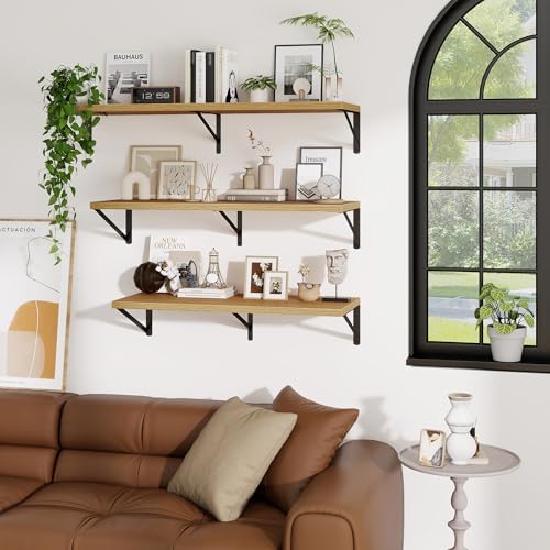 Venusmiles Deep Wall Shelves 24" W x 8" D Engineered Wood Floating Shelves - Image 5