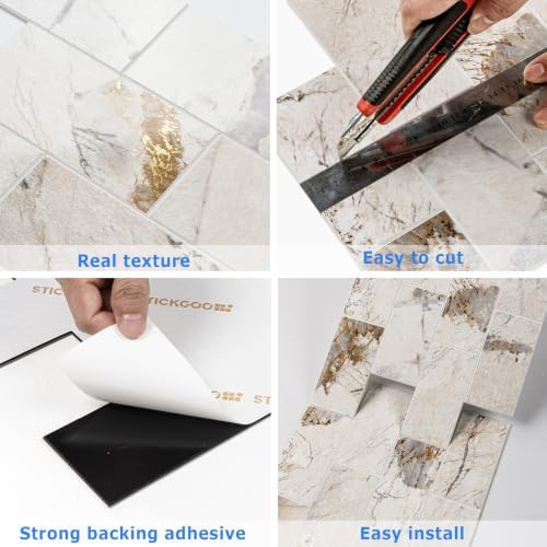 STICKGOO 10-Sheet Backsplash Peel and Stick Subway Tile - Image 6