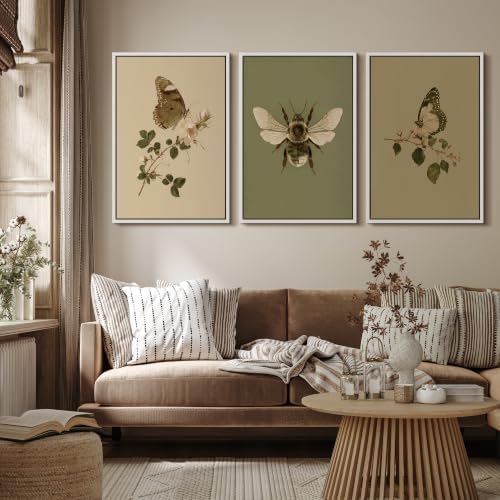 MUDECOR Framed Canvas Print Wall Art Set Butterfly Bee Set - Image 4