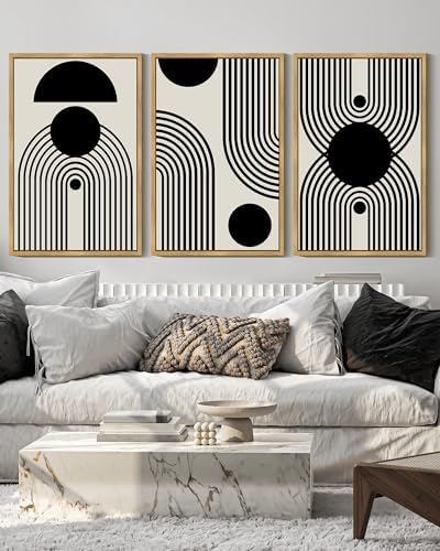 Drsoum Lager 16x24in Black and White Abstract Framed Wall Art Decor Duotone - Image 5