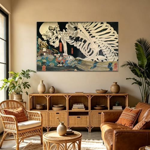 msspart Utagawa Kuniyoshi Canvas Wall Art Japanese Ukiyoe-E Skeleton Artwork - Image 5