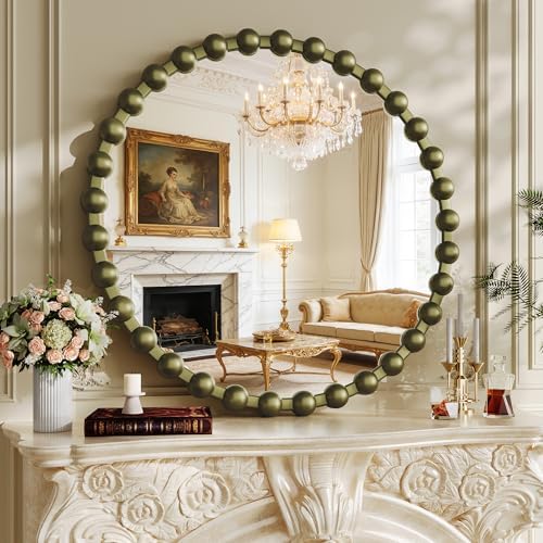 28 Inch Bronze Round Mirror, Modern Decorative Wall Mirror - Image 6