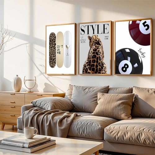 Youillne Trendy Cheetah Wall Decor Prints Preppy Leopard Wall Art Aesthetic - Image 5