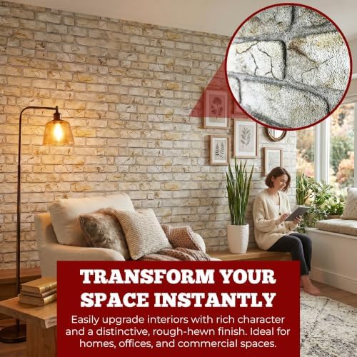 K&B Panels 3D Wall Panel, Realistic Rustic Brick Effect Styrofoam Wall Panelling - Image 2