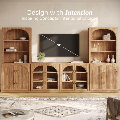 BELLEZE Jagger 130" Wall Unit 6-Piece Modular TV Stand - Image 3