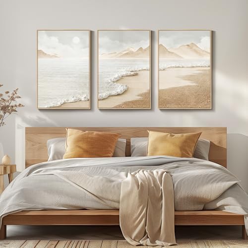 Framed Boho Beach Wall Art, 3 Piece Ocean Decor - Image 2
