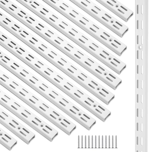 MorningRo 12 Pack 47.5" Dual Track Shelving Rail, Dual Slot Upright by MorningRo