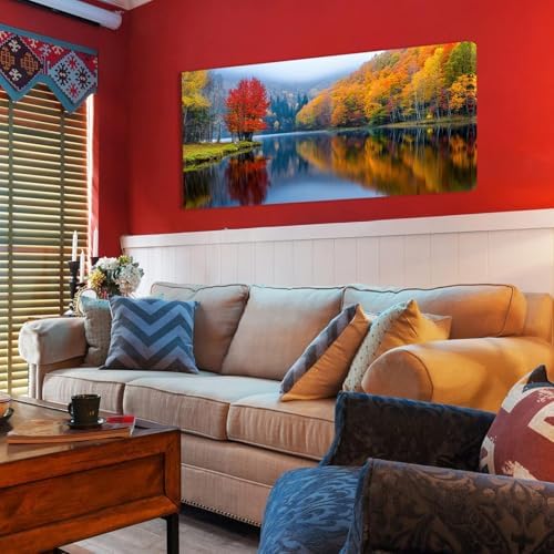 Lasdel Beautiful Lakeside Forest Landscape Wall Art - Image 3