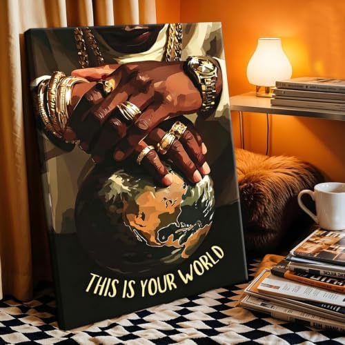 Framed African American Wall Art Set of 3, Trendy Black Men Canvas Wall Decor - Image 6