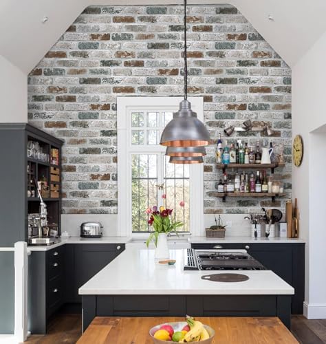 Guvana 17.3"×472.4" Brick Peel and Stick Wallpaper Brick Contact Paper - Image 3