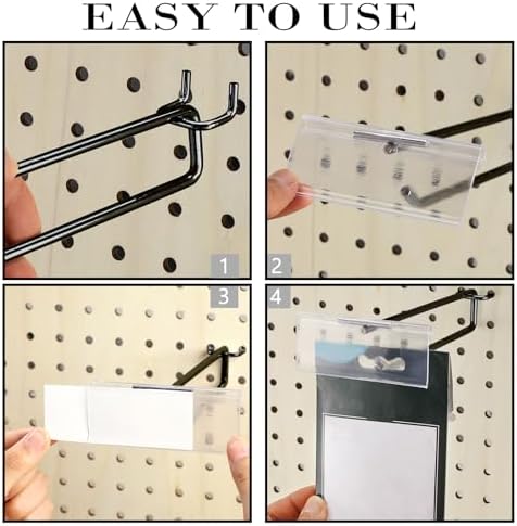 Tandefio 100 Pack Black Metal Peg Board Hooks - Image 3