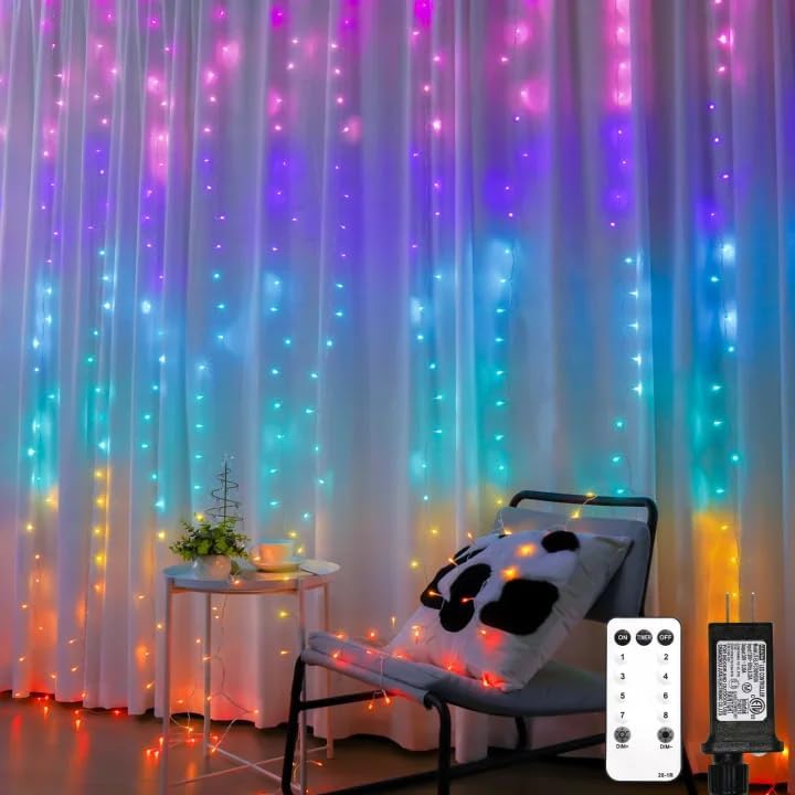 suddus Curtain Lights for Bedroom, 320 Led 9.8ft x9.8ft Hanging String Lights by SUDDUS