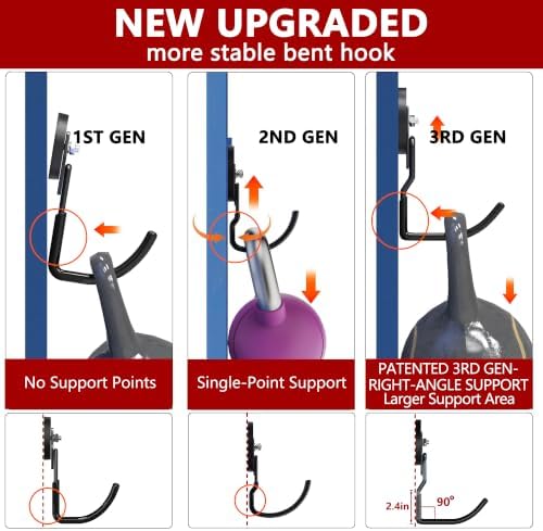 3-H Heavy Duty Magnetic Hooks, No-Drill Garage Power Tool Holder, 2 Pack - Image 2