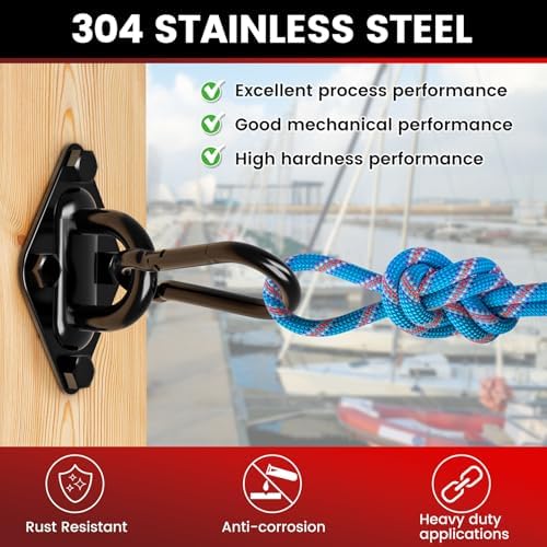 sprookber 304 Stainless Steel Pad Eye Snap Hook, M10 Ceiling Hook 1700Lb - Image 6