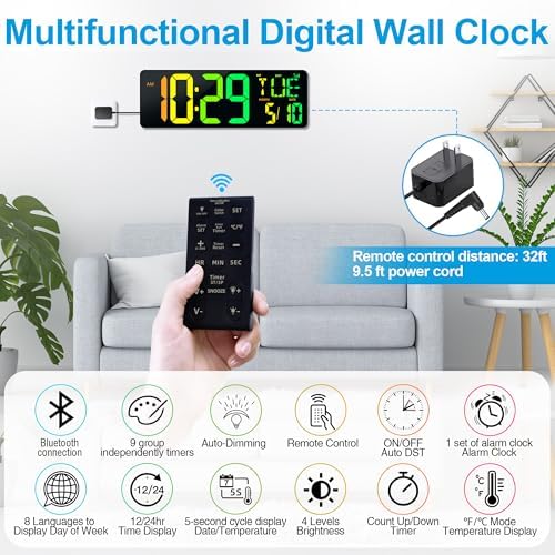 17.2" Large Digital Wall Clock - Image 5