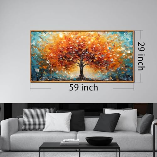 Framed Canvas Wall Art for Living Room Bedroom Office Large Tree of Life Wall - Image 5
