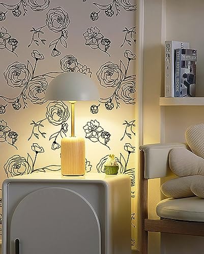 Safiyya 118"x17.3" Peel and Stick Wallpaper Black and White Contact Paper - Image 4