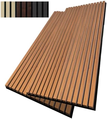 AMZDEPOT Soundproof Wood Slat Wall Panel, 2 Pack by AMZDEPOT