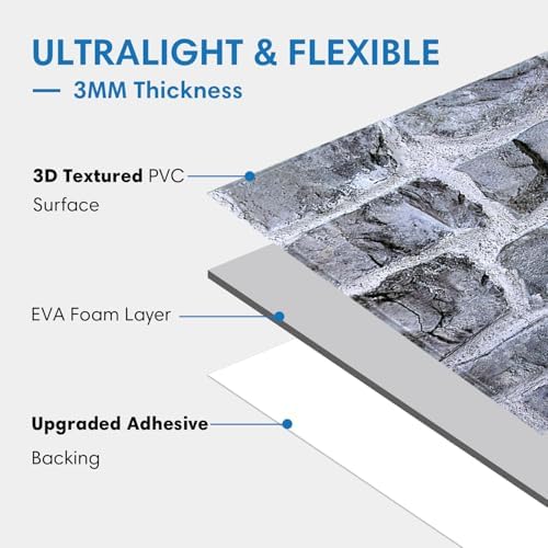 COMSTICKC 3D Faux Stone Wall Panels Peel and Stick - Image 4
