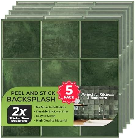 Select 5 Pack Peel and Stick Backsplash Square Tiles, 12x12 in by selectlighting