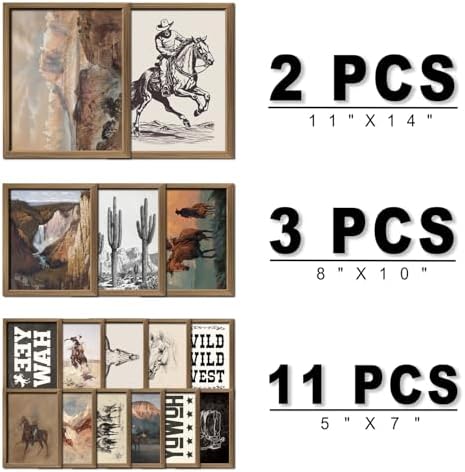 ANERZA 16 PCS Framed Western Wall Art Decor, Southwestern Gallery Wall Frame - Image 2