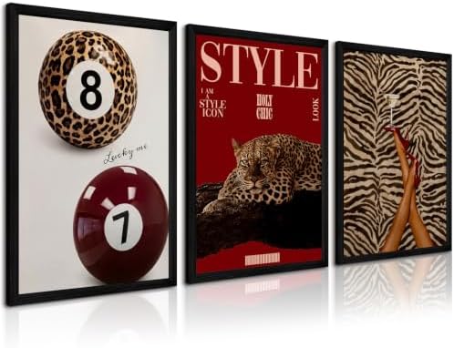 Red Cheetah Wall Decor Prints Leopard Pictures Aesthetic Poster Preppy Art by Youillne
