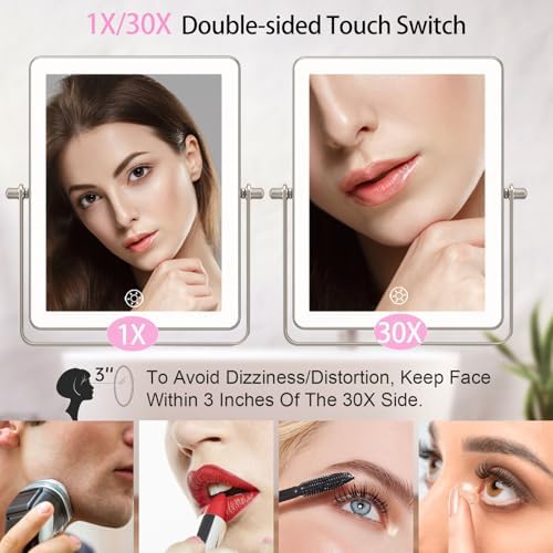 FASCINATE 8.7" 5000mAh Rechargeable Wall Mounted Makeup Mirror - Image 4