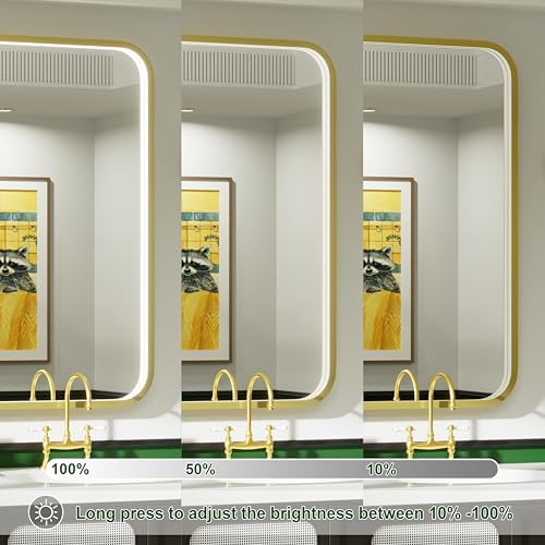 24"x32" Gold LED Bathroom Mirror - Image 3