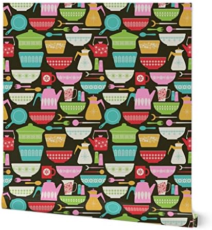 Spoonflower Vintage Kitchen Peel and Stick Removable Wallpaper by Spoonflower