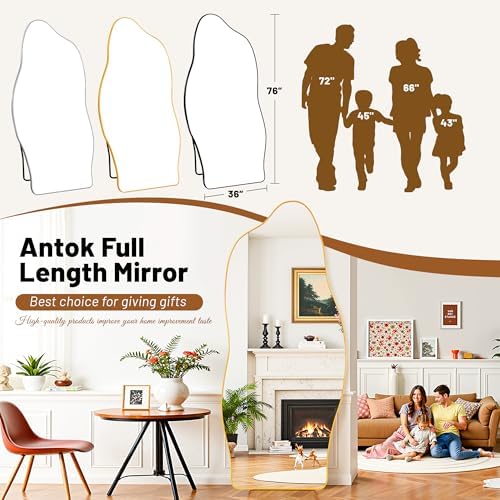Antok Irregular Full Length Mirror, Standing Hanging Leaning Irregular Mirrors - Image 4