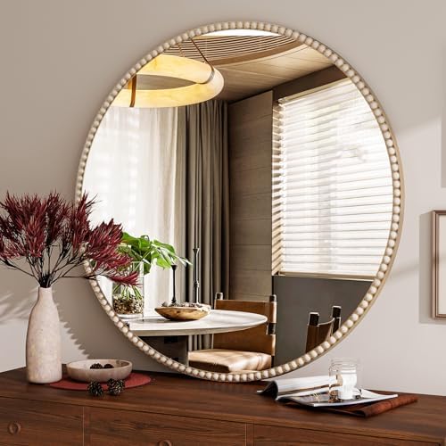 Vintage Round Mirror, 36 Inch Wall-Mounted - Image 6
