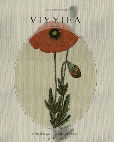 VIYYIEA Framed Wall Art Decor for Living Room, Flower Red Poppy, 8x10 Inch - Image 4