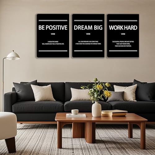 3 Panel Print Canvas Wall Art Motivational Office Wall Decor Painting - Image 5