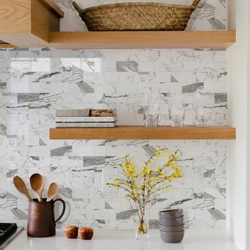 STICKGOO 10-Sheet Subway Tile Peel and Stick Backsplash, Seamless Design Glossy - Image 6
