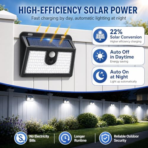 Solar Motion Sensor Outdoor Lights, Super Bright Solar Lights Outdoor Waterproof - Image 3