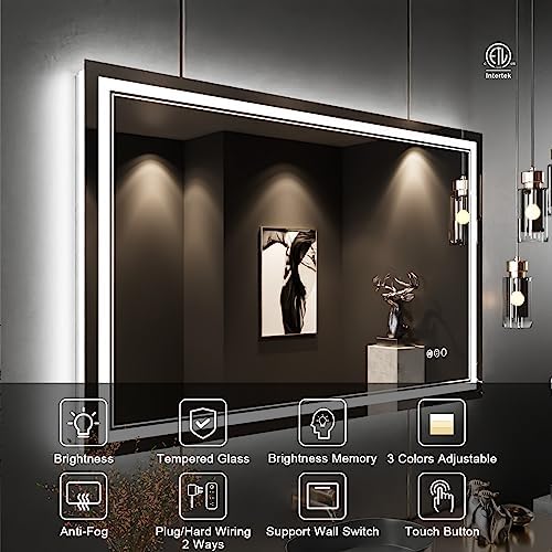 48x30 Inch LED Bathroom Mirror - Image 2