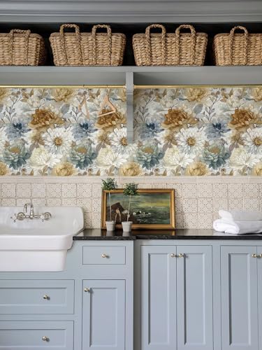 Vintage Floral Peel and Stick Wallpaper, Neutral Botanical Peony Wallpaper - Image 6