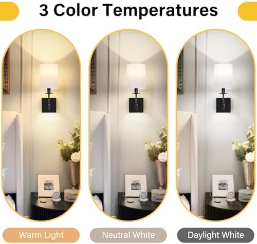 14 inch Battery Operated Wall Sconces Set of 2 - Image 4