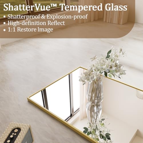 Koonmi 64"x24" Floor Mirror Full Length, Large Gold Mirror - Image 2