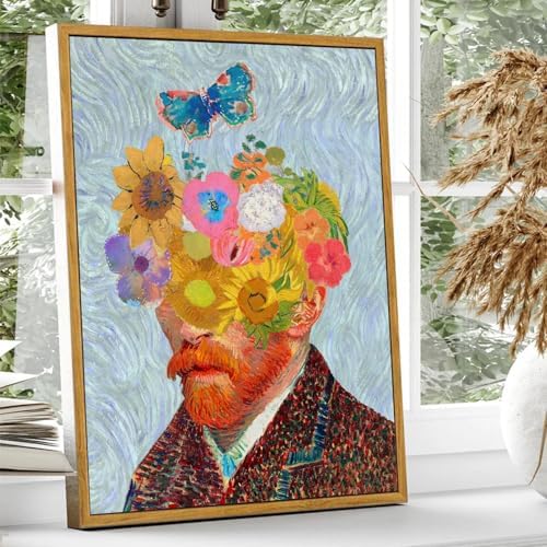 KBKBART Gold Framed Van Gogh Wall Art, Vintage Abstract Wheat Field - Image 4