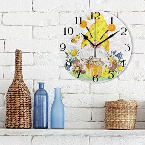 Gnome Wall Clocks Battery Operated Gnome Kitchen Clocks Non-Ticking 9.5 Inch - Image 3
