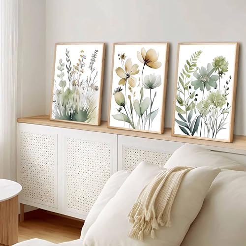 tgguytiy Sage Green Botanical Posters Set of 3 – Boho Floral Wall Art Prints - Image 6