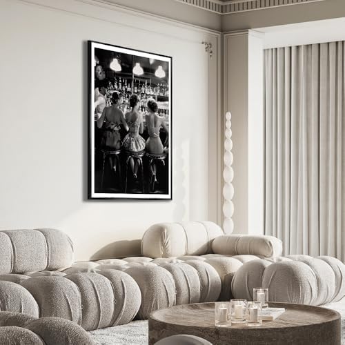 Vintage Black and White Posters Trendy Women Drink Cocktail Wall Art Funky - Image 4