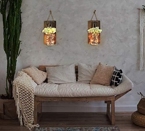 Greenco GRC2859 Wall Hung Mason Jar Sconce - Image 5