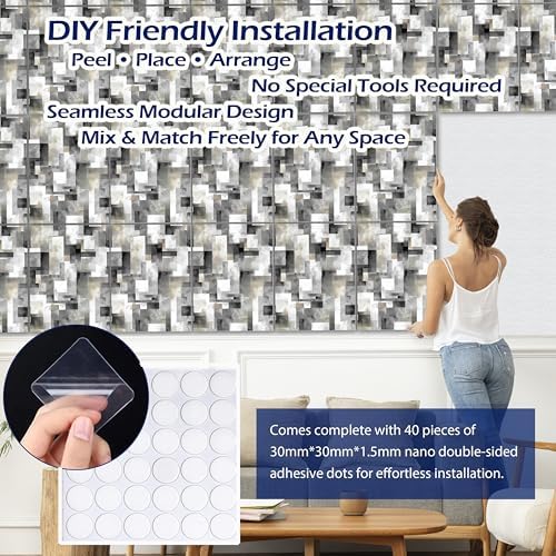 PINWELIFE® Acoustic Art Tiles – 8-Pack 12"x16" Sound Absorbing Panels, Seamless - Image 3