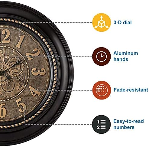 Pacific Bay Rodalben 24 inch Wall Clock, 3-D Aluminum Dial - Image 3