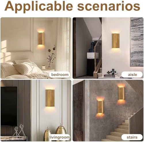 ZEROUNO Modern LED Wall Sconce Indoor Wall Lights, Bronze Hardwired Up and Down - Image 3