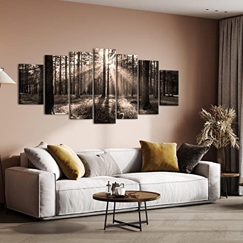 RyounoArt Xlarge 7 Pieces Forest Canvas Wall Art Sepia Pictures Nature Painting - Image 3